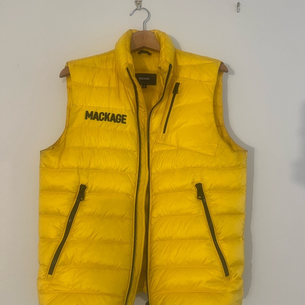 Mackage Vibrant Yellow Quilted Vest size 36 small